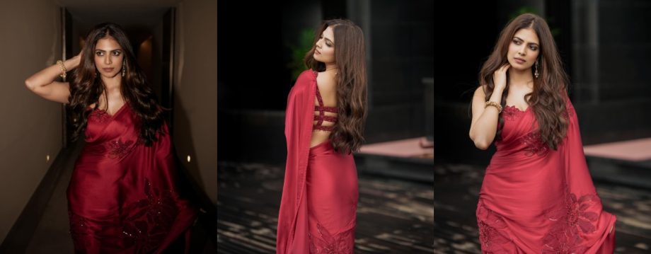 Malavika Mohanan Stuns in Traditional Attire for 'Thangalaan' Promotions in Hyderabad 912013
