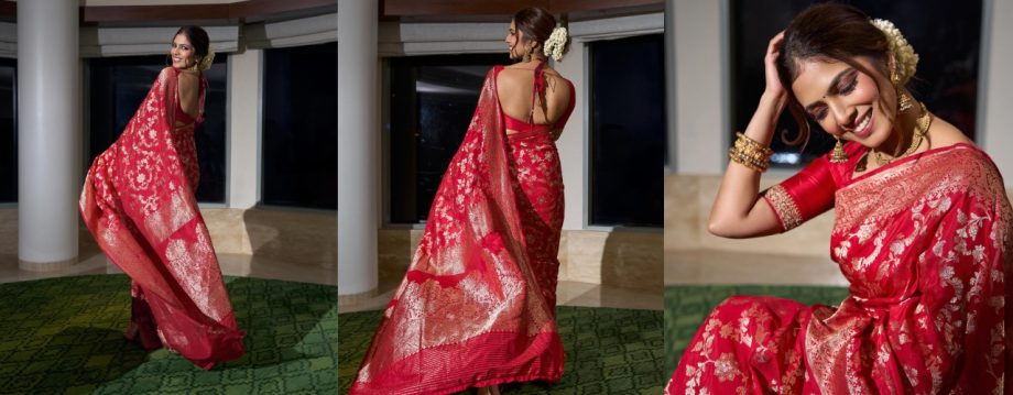 Malavika Mohanan's Red Banarasi Bridal Saree Is The Ultimate Wedding Inspiration 912635