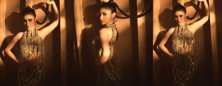 Mouni Roy Stuns in Golden Two-Piece Dress-Shows Off Her Unique Style 913913