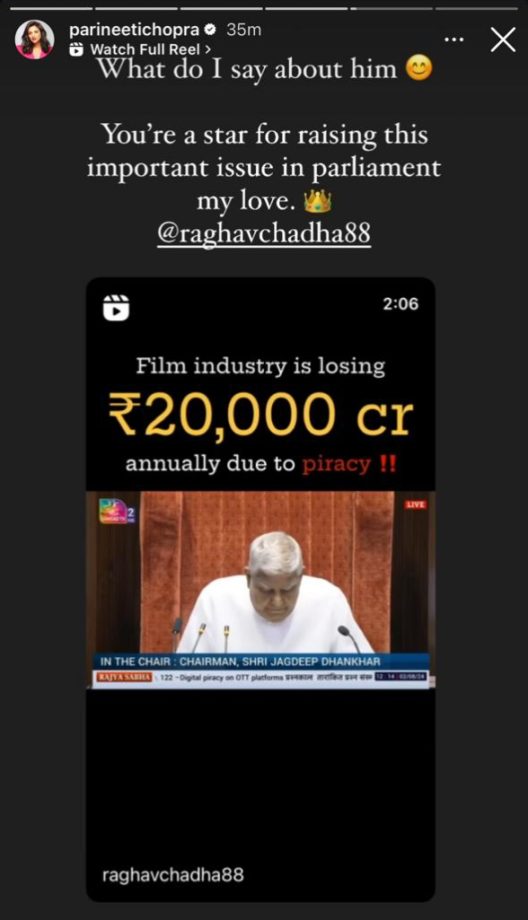 Parineeti Chopra smitten by husband Raghav Chadha for raising film industry's issues in Parliament 910827