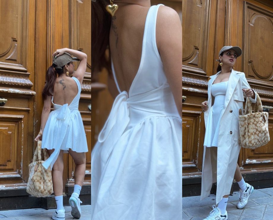 [Photos] Avneet Kaur Flaunts Her Back Tattoo Back Tattoo In Western Fit On Street Of Paris 911371