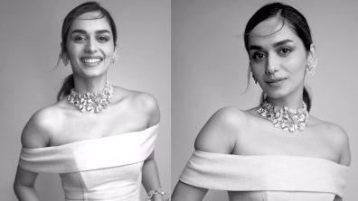 [Photos] Manushi Chhillar Dazzles In Off-Shoulder Top And Jeans With Gleaming Jewelry Set