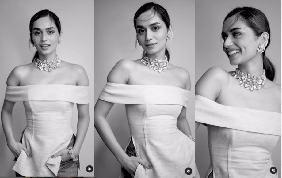 [Photos] Manushi Chhillar Dazzles In Off-Shoulder Top And Jeans With Gleaming Jewelry Set 912044