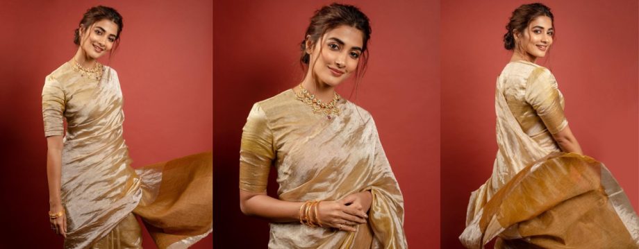 Pooja Hedge's Ultra-glam Saree Blouse Designs To Make You Look Sensational 913192