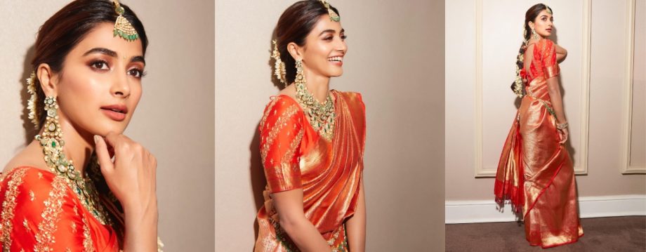 Pooja Hedge's Ultra-glam Saree Blouse Designs To Make You Look Sensational 913193