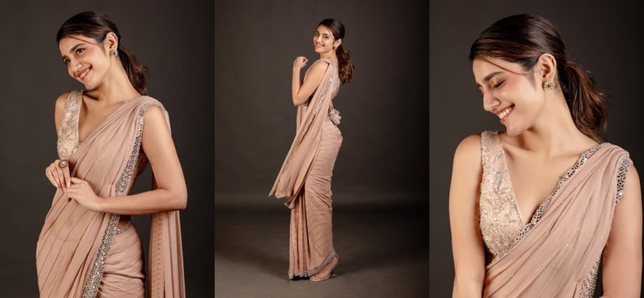 Priya Prakash Varrier Stuns in Peach Saree Look-Shares Breathtaking Photos on Instagram 912946
