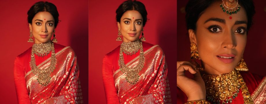 Shriya Saran Stuns in Antique Saree - Promotes Hand-Woven Heritage 912315