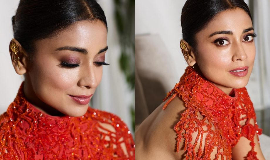 Shriya Saran Stuns In Thigh-High Slit Gown With Bold Makeup 915509