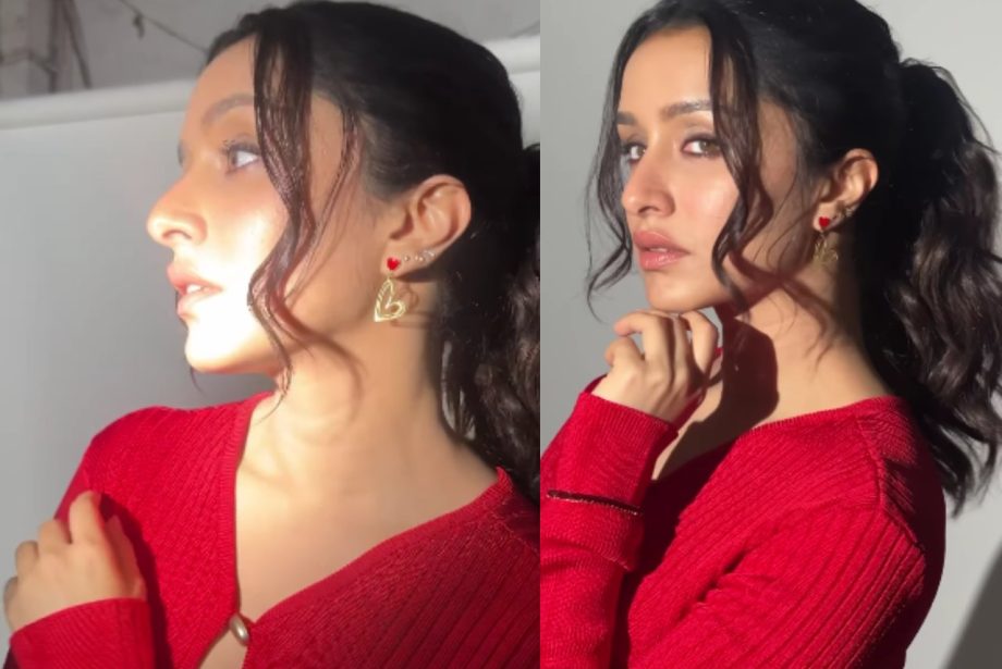 Stree 2 Actress Shraddha Kapoor Turns Heads In Red Bodycon Dress With Heart-Shape Earrings 911393