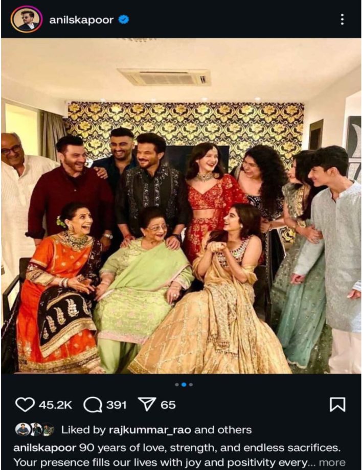 Anil Kapoor & Sonam Kapoor wish Nirmal Kapoor on her 90th birthday 919772
