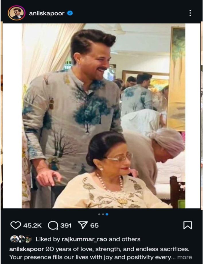 Anil Kapoor & Sonam Kapoor wish Nirmal Kapoor on her 90th birthday 919773