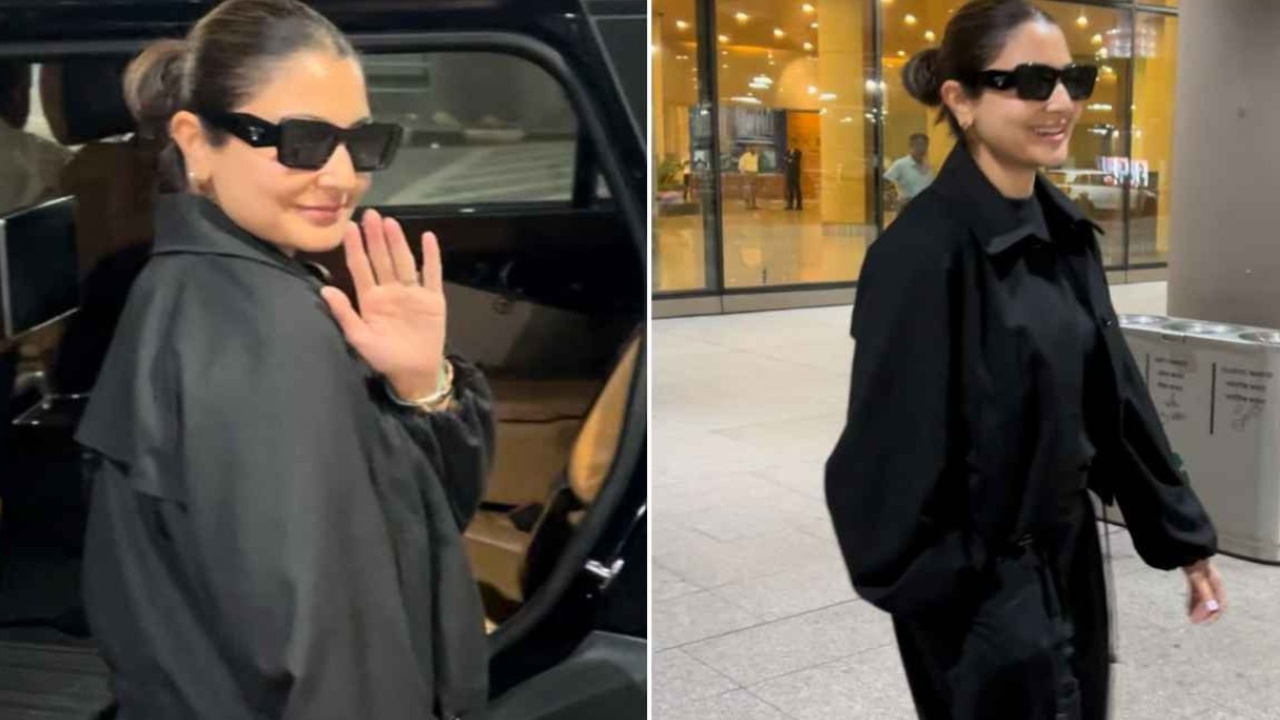 Anushka Sharma Returns to Mumbai in Style: Rocks All-Black Ensemble with London Chic Twist 916650