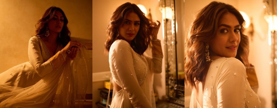 Beauty in Beige: Mrunal Thakur's Breathtaking Traditional Look 919621