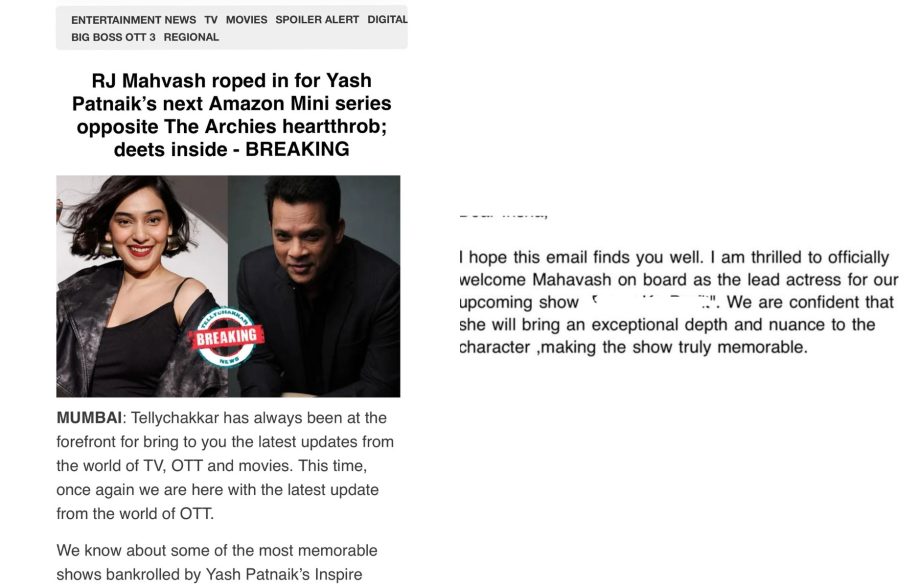 Creator-Producer Mahvash now set to make her digital debut as the leading lady with Amazon Mini TV Series; Industry and fans laud the announcement! 916863