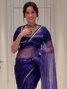 Ankita Lokhande’s Radiant Beauty In Gulkhera Sheer Blue Saree