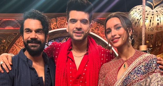 Karan Kundrra is all smiles as he poses with Rajkummar Rao and Triptii Dimri 918274
