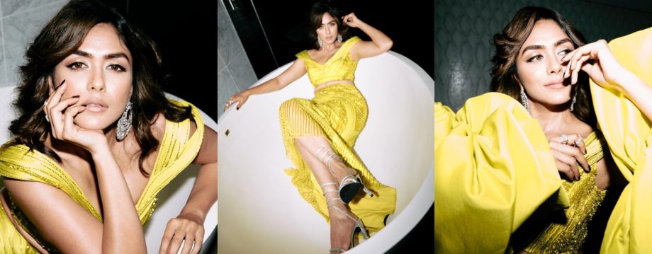 Mrunal Thakur Steals the Show in a Stunning Yellow Gown, Exudes Contemporary Elegance 919948