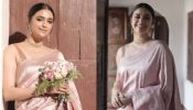 [Photos] Keerthy Suresh Stuns As Bridesmaid In Pastel Silk Saree With Designer Blouse Design