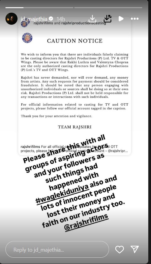 Producer J.D. Majethia warns aspiring actors to stay away from fraud casting directors 917809