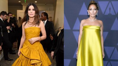 Jennifer Lopez Or Sandra Bullock: Who Styled The Yellow Strapless Dress Better?