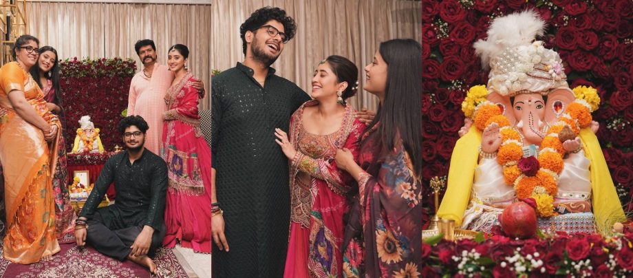TV Stars Ankita Lokhande And Shivangi Joshi Gauri Ganpati Festival Celebration 917576