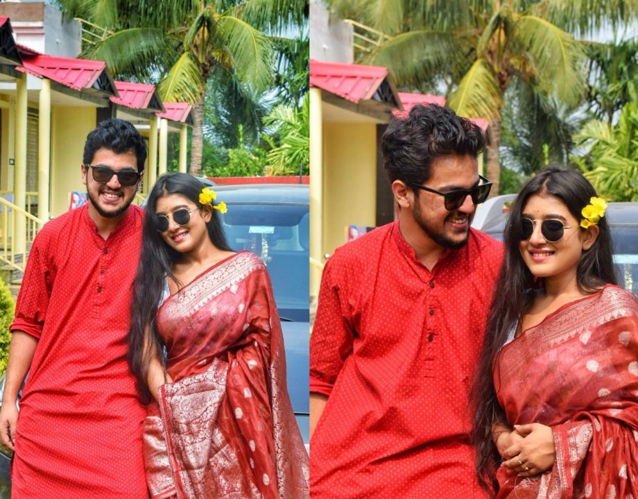 Aratrika Maiti and Arya Dasgupta Spark Romance Rumors with Vibrant Bijoya Celebration 921873