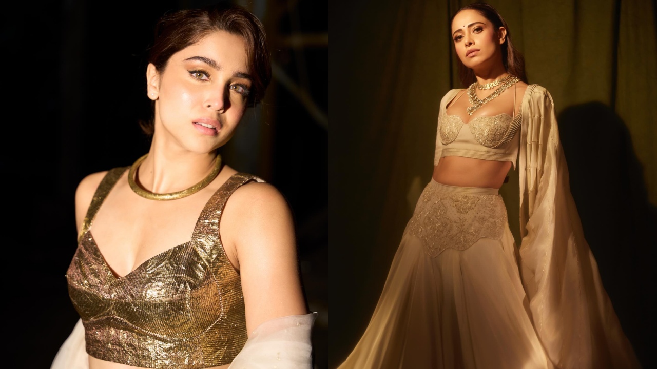 Bollywood Divas Nushrratt Bharuccha and Sharvari Wagh Dazzle in Stunning Lehengas at Festive Night 923614