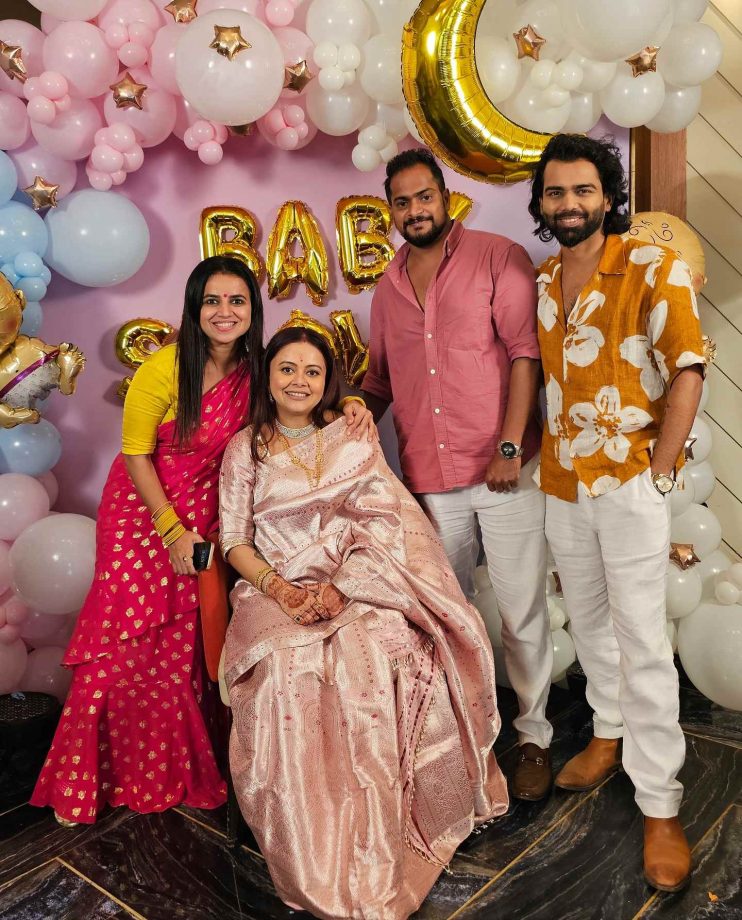 Devoleena Bhattacharjee Radiates Joy in Pastel Pink Saree at Celestial-Themed Baby Shower 921865