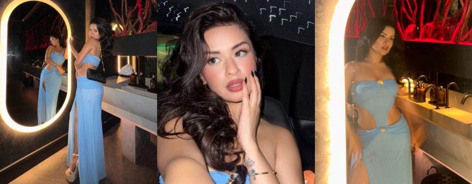 Dinner Date Goals: Avneet Kaur Stuns in Sky Blue Cutout Dress 920680