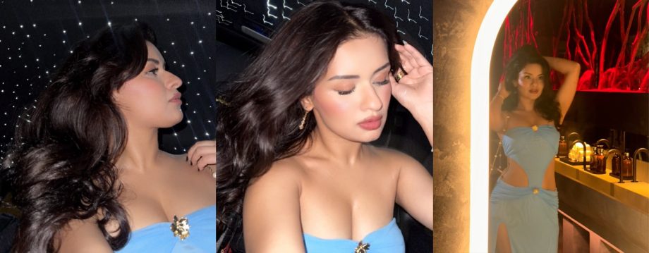 Dinner Date Goals: Avneet Kaur Stuns in Sky Blue Cutout Dress 920681