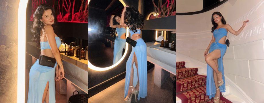 Dinner Date Goals: Avneet Kaur Stuns in Sky Blue Cutout Dress 920682