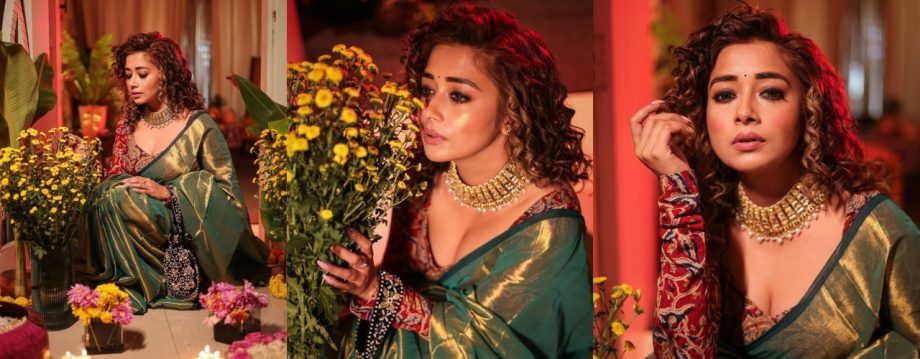 Diwali Glam: Jasmine Bhasin, Shivangi Joshi, and Tina Dutta Dazzle in Stunning Sarees 924169