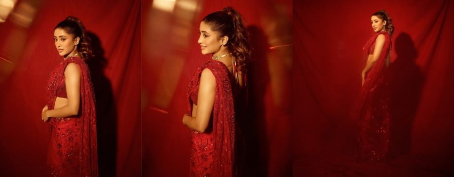 Diwali Glam: Jasmine Bhasin, Shivangi Joshi, and Tina Dutta Dazzle in Stunning Sarees 924170