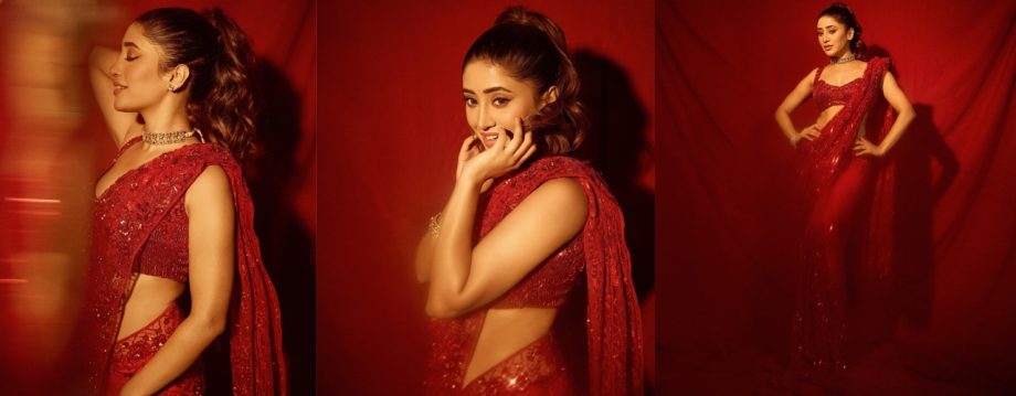 Diwali Glam: Jasmine Bhasin, Shivangi Joshi, and Tina Dutta Dazzle in Stunning Sarees 924171