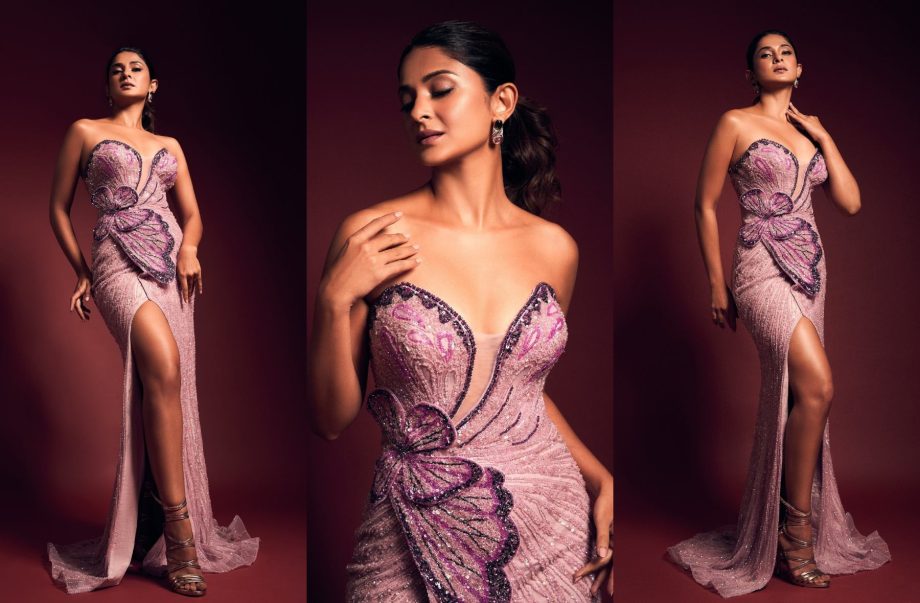 Jennifer Winget's Thigh-High Slit Purple Dress V/s Rashami Desai's White-Leopard Printed Combination, Choose The Best Fashion Statement 920758