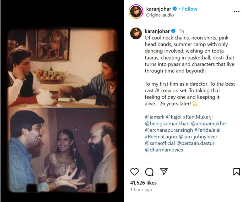 Karan Johar reflects on 26 years of Kuch Kuch Hota Hai in heartfelt post 921964