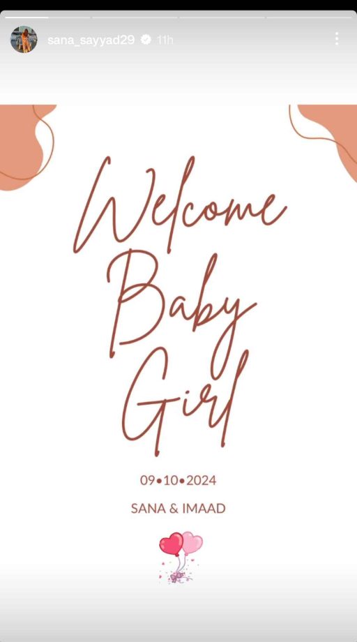 'Kundali Bhagya' fame Sana Sayyad blessed with a baby girl 921302