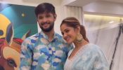 Neel Bhattacharya and Trina Saha Celebrate First Lakshmi Puja After Marriage, Twinning in Elegant Blue Ensembles 922189