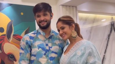 Neel Bhattacharya and Trina Saha Celebrate First Lakshmi Puja After Marriage, Twinning in Elegant Blue Ensembles