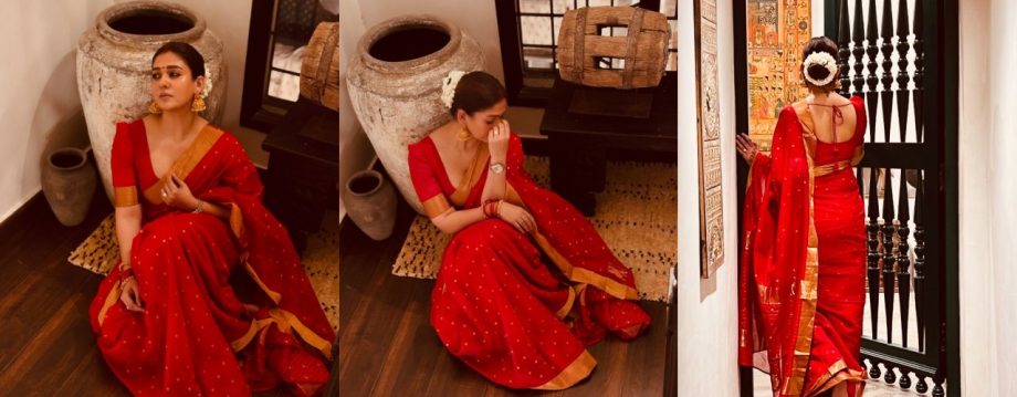 Sai Pallavi, Nayanthara & Malavika Mohanan's red saree looks to inspire your style for Durga Pooja 921505