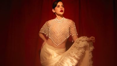 Urfi Javed Sizzles in Pearl Blouse and Feather Pallu, Stealing the Spotlight with Her Dazzling New Look