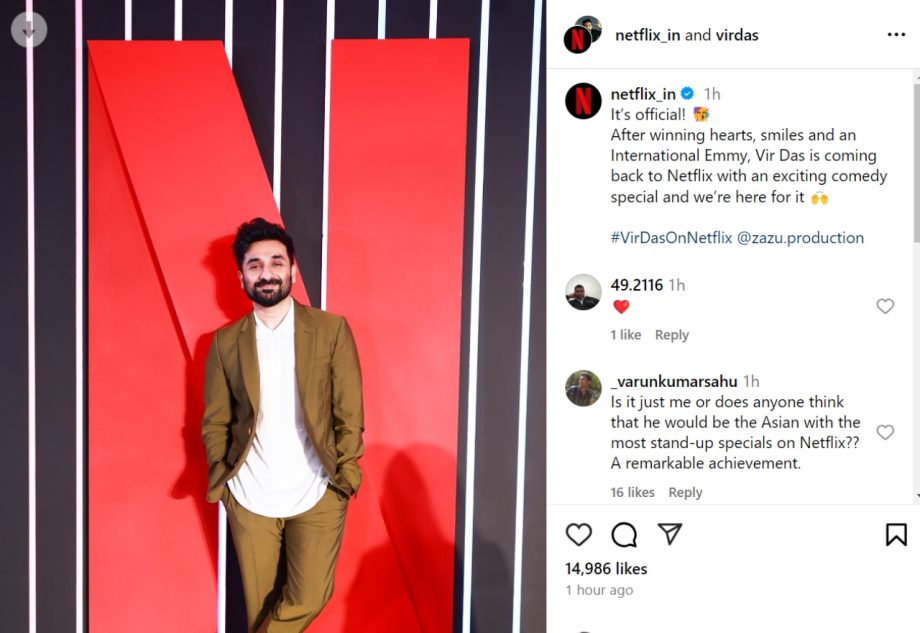 Vir Das set to return to Netflix with new comedy special focused on Kindness 921970