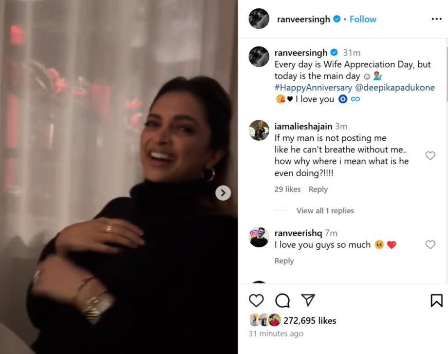 A special anniversary with blissful addition ‘Dua’ for Deepika Padukone-Ranveer Singh: Ranveer shares unseen pictures, “Everyday is wife appreciation day, but today is the main day” 925752