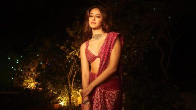 Ananya Panday’s Mesmerizing Look in an Amit Aggarwal Custom Pink Banarasi Saree