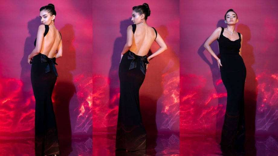 Anushka Sen Channels Audrey Hepburn's Timeless Elegance in a Stunning Black Dress 926214