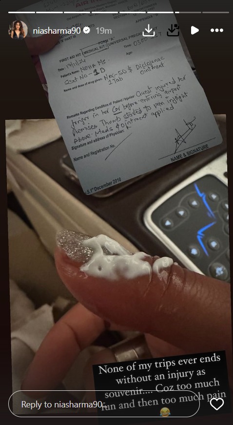 Nia Sharma Injures Her Thumb Finger; Posts About Being In Pain 926219