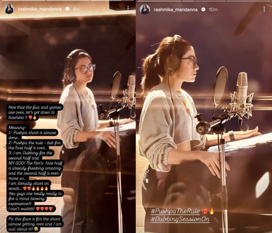 Rashmika Mandanna says first half of 'Pushpa 2: The Rule' is 'freaking amazing' as she dubs for the film 925680