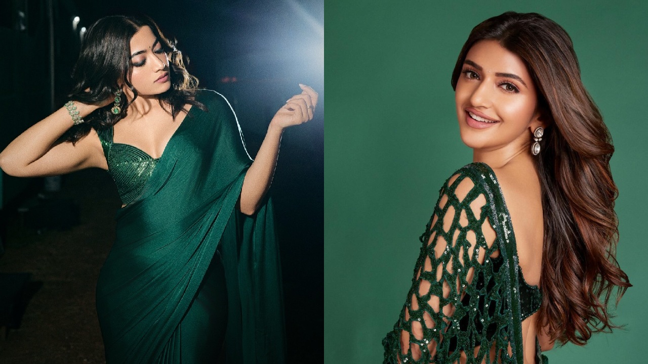 Rashmika Mandanna Vs Sreeleela: Who Is Bringing The Storm On The Internet In Dark Green Saree? 927759
