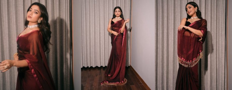 Rashmika Mandanna's Stunning Customized Saree Look for Pushpa Trailer Launch 927653