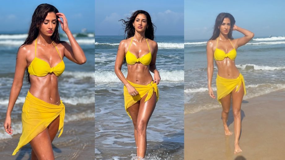 Sunny Vibes: How Disha Patani Aces Beach Fashion in a Yellow Bikini 926025